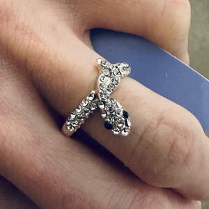 Silver Crystal Snake Wrap Claire’s Halloween Ring